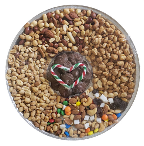 Gift Tray - Four Nuts with Chocolate Center 12" - #60003
