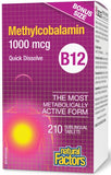 Vitamin B12 Methylcobalamin - 1000mcg 180 Sublingual Tablets