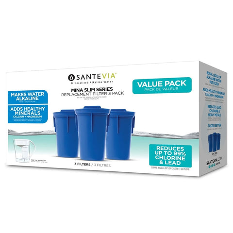 SANTEVIA Alkaline Water Pitcher Filter(s) for MINA SLIM PITCHER