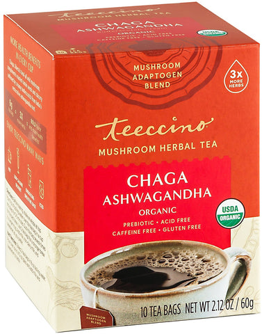 Teeccino Mushroom Adaptogen Tea  CHAGA ASHWAGANDHA