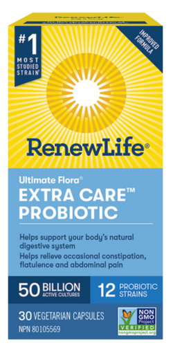 Ultimate Flora® Extra Care™ Probiotic, 50 Billion Active Cultures, 30 Shelf-Stable Capsules
