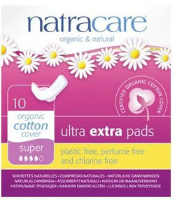 Ultra Extra Pads with Wings, Super ORGANIC, PLASTIC FREE, PERFUME & DYE FREE