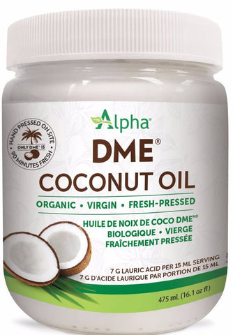 Alpha DME Coconut Oil - Organic, Virgin, Cold-Pressed 475ml
