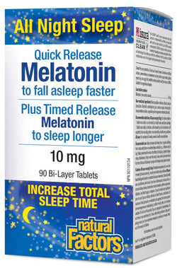 Melatonin 10mg Bi-Layer Tablets : Quick Release + Timed Release